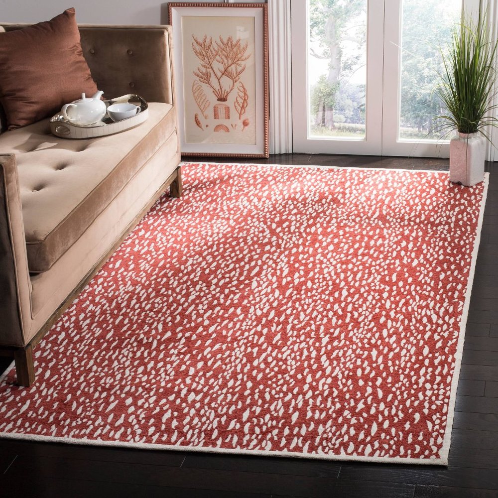 SAFAVIEH Marbella Desi Dotted Area Rug, Red/Ivory, 2'3" x 4'